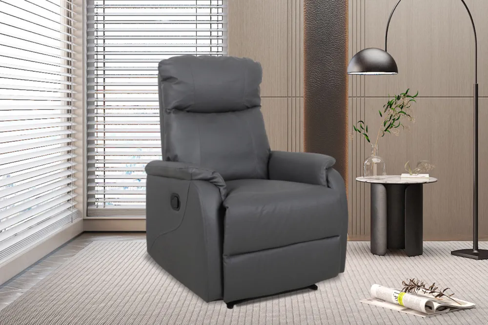 rousseau__relax_tokio_man_0-1.webp Rousseau - Relax Tokio manueel verstelbaar PU Grijs - 160x76x90 cm | Belga Meubelen Online