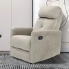 Rousseau - Relax Wuhan manueel verstelbaar Stof Taupe - 105x78x86 cm | Belga Meubelen Online