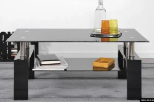 Rousseau - Salontafel Alana Hoogglans zwart - 45x100x60 cm | Belga Meubelen New