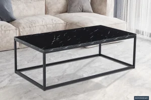 Rousseau - Salontafel Dallas Decor Marmer Zwart - 40x120x60 cm | Belga Meubelen Best
