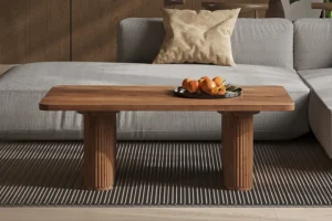 Rousseau - Salontafel Jean Mango hout Lichtbruin - 40x120x60 cm | Belga Meubelen Outlet