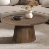 Rousseau - Salontafel Jules 80x36 cm Rond Mango hout Lichtbruin - 36x80x80 cm | Belga Meubelen Hot