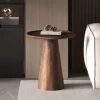 Rousseau - Salontafel Jules 45x50 cm Rond Mango hout Lichtbruin - 50x45x45 cm | Belga Meubelen Hot