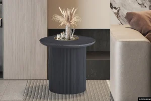 Rousseau - Salontafel Lagos 50 cm Rond Decor Donkerbruin - 46x50x50 cm | Belga Meubelen Outlet