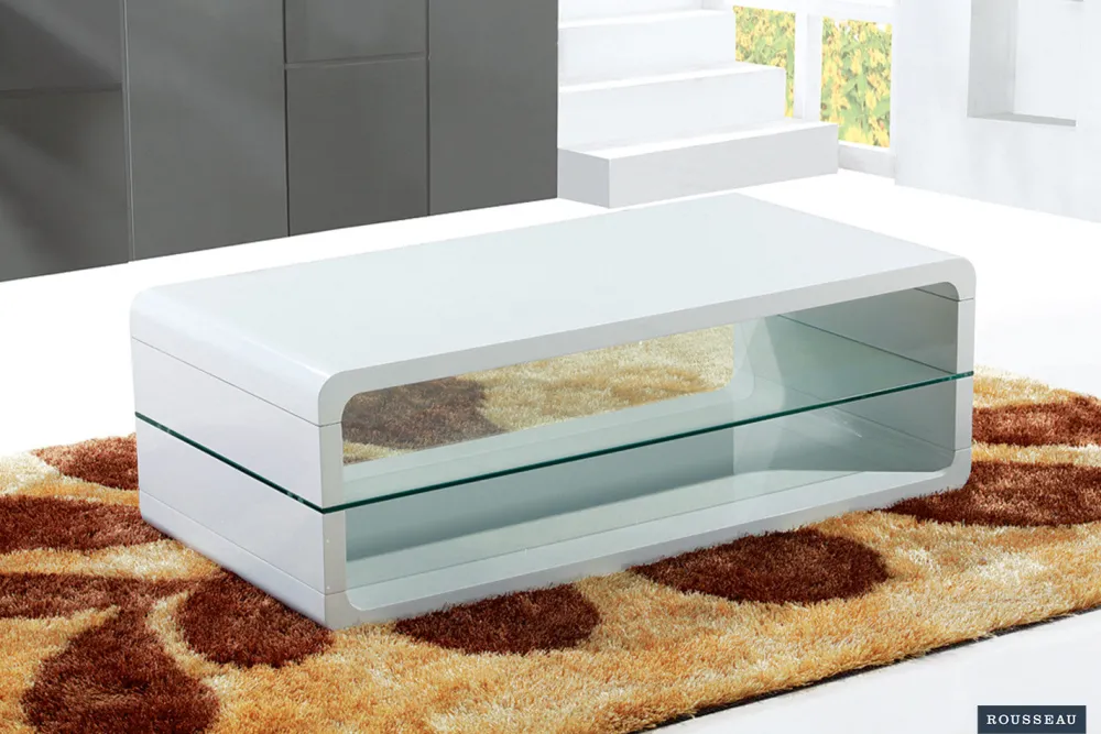 rousseau__salontafel_lewi_0.webp Rousseau - Salontafel Lewis Hoogglans wit - 43x120x60 cm | Belga Meubelen Fashion