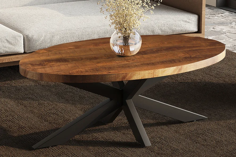 rousseau__salontafel_made_0-1.webp Rousseau - Salontafel Madeira Ovaal Mango hout - 45x130x70 cm | Belga Meubelen Discount