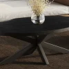 Rousseau - Salontafel Madeira Ovaal Mango hout zwart - 45x130x70 cm | Belga Meubelen Hot
