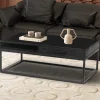 Rousseau - Salontafel Madeira met lade Mango hout zwart - 40x110x60 cm | Belga Meubelen Outlet