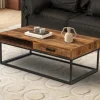 Rousseau - Salontafel Madeira met lade Mango hout - 40x110x60 cm | Belga Meubelen New