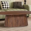 Rousseau - Salontafel Miguel 120 cm Ovaal Mango hout Lichtbruin - 37x120x70 cm | Belga Meubelen Clearance