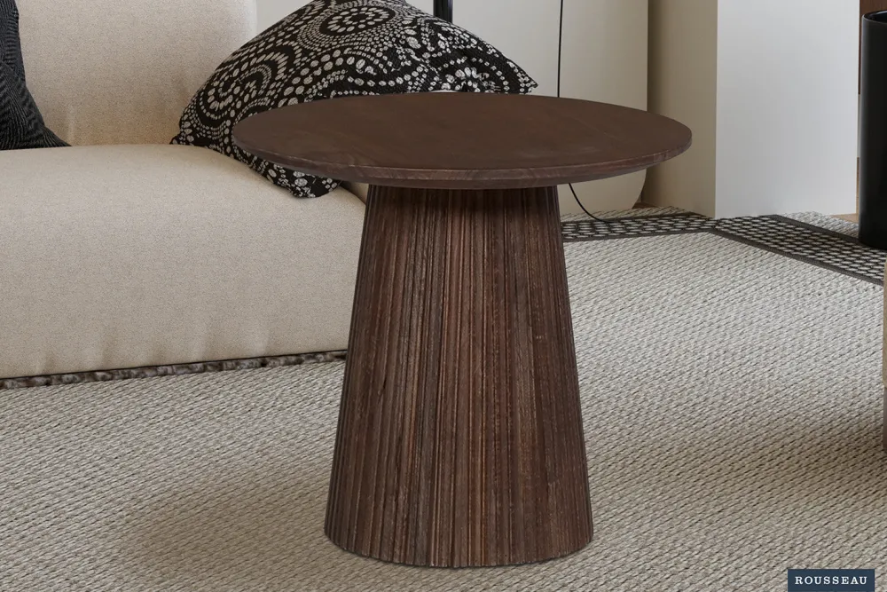 rousseau__salontafel_migu_0-2.webp Rousseau - Salontafel Miguel 50 cm Rond Mango hout Donkerbruin - 46x50x50 cm | Belga Meubelen Sale