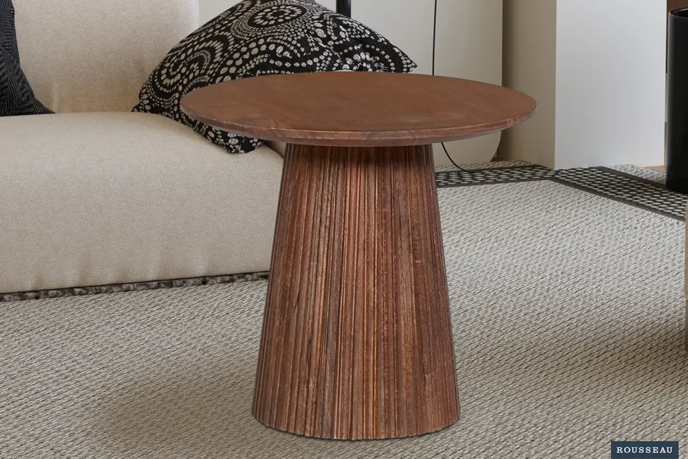 rousseau__salontafel_migu_0-3.webp Rousseau - Salontafel Miguel 50 cm Rond Mango hout Lichtbruin - 46x50x50 cm | Belga Meubelen Sale