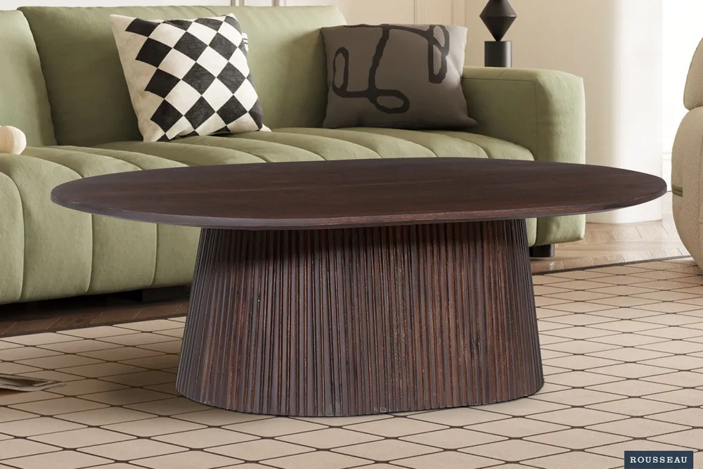rousseau__salontafel_migu_0.webp Rousseau - Salontafel Miguel 120 cm Ovaal Mango hout Donkerbruin - 37x120x70 cm | Belga Meubelen Outlet