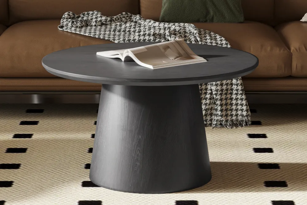 rousseau__salontafel_mikl_0.webp Rousseau - Salontafel Miklos 80 cm Rond Decor Donkerbruin - 42x80x80 cm | Belga Meubelen Outlet