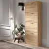 Rousseau - Schoenenkast Carini 4 laden Sonoma - 155x63x23 cm | Belga Meubelen Fashion