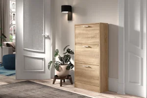 Rousseau - Schoenenkast Carini 3 laden Sonoma - 120x63x23 cm | Belga Meubelen Sale