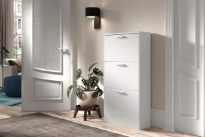 Rousseau - Schoenenkast Carini 3 laden Wit - 120x63x23 cm | Belga Meubelen Sale