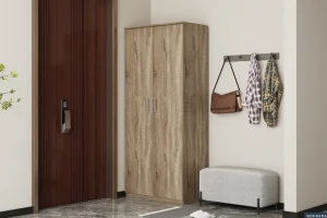 Rousseau - Schoenenkast Mike 2 deuren Sonoma - 183x80x37 cm | Belga Meubelen Discount
