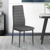 Rousseau - Set van 4 stoelen Cato/Kenzo PU Grijs - 96x41x48 cm | Belga Meubelen Clearance