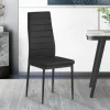 Rousseau - Set van 4 stoelen Cato/Kenzo PU Zwart - 96x41x48 cm | Belga Meubelen Online