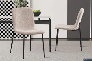 Rousseau - Stoel Alice Boucle - Beige - 81,5x42x57 cm | Belga Meubelen Clearance