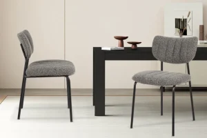 Rousseau - Stoel Antura Stof Donkergrijs - 77x46x53 cm | Belga Meubelen Discount