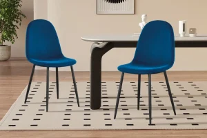 Rousseau - Stoel Boy Fluweel Donkerblauw - 87x49x54 cm | Belga Meubelen New