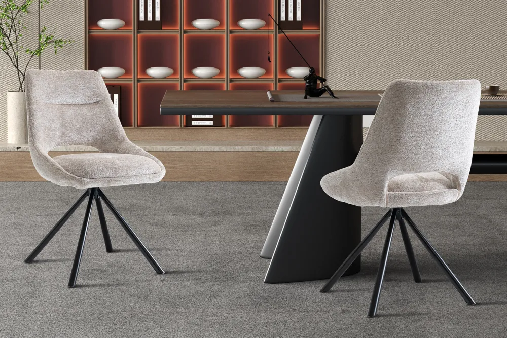 rousseau__stoel_dante_sto_0.webp Rousseau - Stoel Dante Stof Beige - 85.5x51x60 cm | Belga Meubelen New