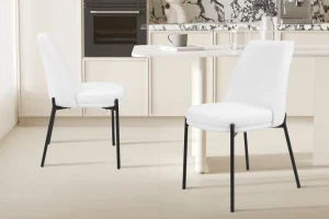 Rousseau - Stoel Ella Stof Wit - 83x48x57 cm | Belga Meubelen Outlet