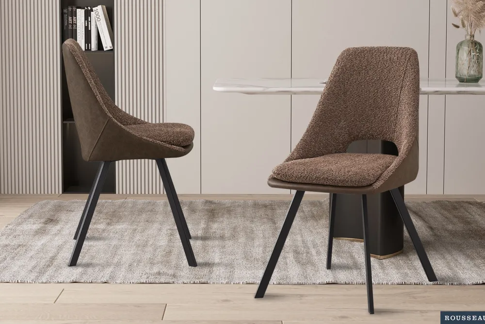rousseau__stoel_filou_bou_0-3.webp Rousseau - Stoel Filou Boucle - Zand Rug PU Bruin - 85x48x56 cm | Belga Meubelen Clearance