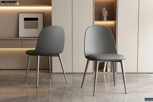 Rousseau - Stoel Jasmin Zitting PP kussen PU Grijs - 81x51x44 cm | Belga Meubelen New