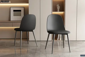Rousseau - Stoel Jasmin Zitting PP kussen PU Zwart - 81x51x44 cm | Belga Meubelen Fashion