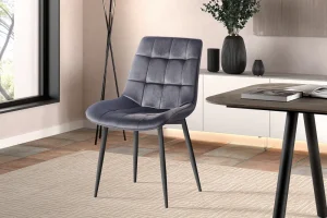 Rousseau - Stoel Juta Fluweel Taupe - 82x50x59 cm | Belga Meubelen Clearance