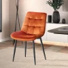 Rousseau - Stoel Juta Fluweel Oranje - 82x50x59 cm | Belga Meubelen Hot