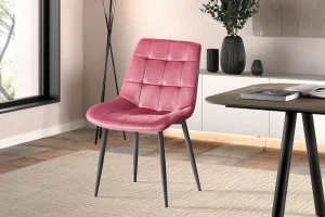 Rousseau - Stoel Juta Fluweel Roze - 82x50x59 cm | Belga Meubelen Sale