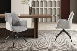 Rousseau - Stoel Lamor - Stof Grijs - 86x62.5x61.5 cm | Belga Meubelen Fashion