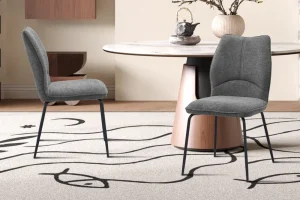 Rousseau - Stoel Lara Stof Grijs - 88x47x60 cm | Belga Meubelen Hot