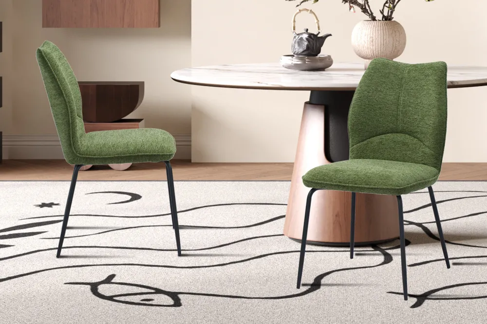 rousseau__stoel_lara_stof_0-3.webp Rousseau - Stoel Lara Stof Groen - 88x47x60 cm | Belga Meubelen Best
