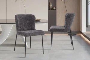 Rousseau - Stoel Lisa Boucle - Donkergrijs - 85x50x62 cm | Belga Meubelen Fashion