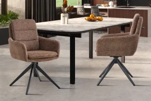 Rousseau - Stoel Lisold - Stof Bruin - 93x59x65 cm | Belga Meubelen New