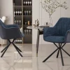 Rousseau - Stoel Lucie Boucle - Blauw Rug PU Blauw - 82.5x62x63 cm | Belga Meubelen Fashion