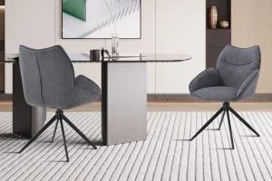 Rousseau - Stoel Mahi - Stof Donkergrijs - 90x59.5x66 cm | Belga Meubelen Fashion