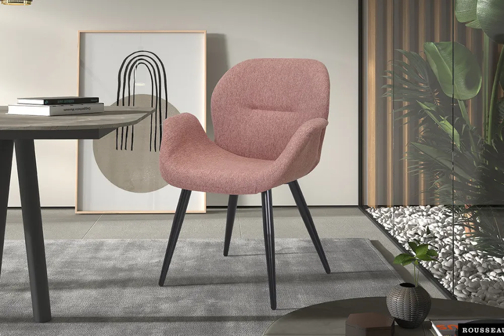 rousseau__stoel_maxim_sto_0-2.webp Rousseau - Stoel Maxim Stof Roze - 85x64x60 cm | Belga Meubelen Best