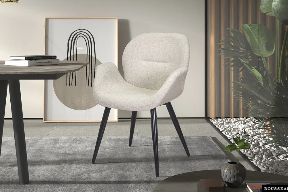 rousseau__stoel_maxim_sto_0.webp Rousseau - Stoel Maxim Stof Beige - 85x64x60 cm | Belga Meubelen Clearance