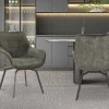 Rousseau - Stoel Modest - Fluweel Groen - 84x63x63 cm | Belga Meubelen Online