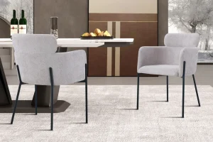 Rousseau - Stoel Naomi Stof Beige - 83x60.5x60 cm | Belga Meubelen Online