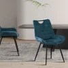 Rousseau - Stoel Nina Fluweel Petrol - 84x56x62.5 cm | Belga Meubelen Outlet