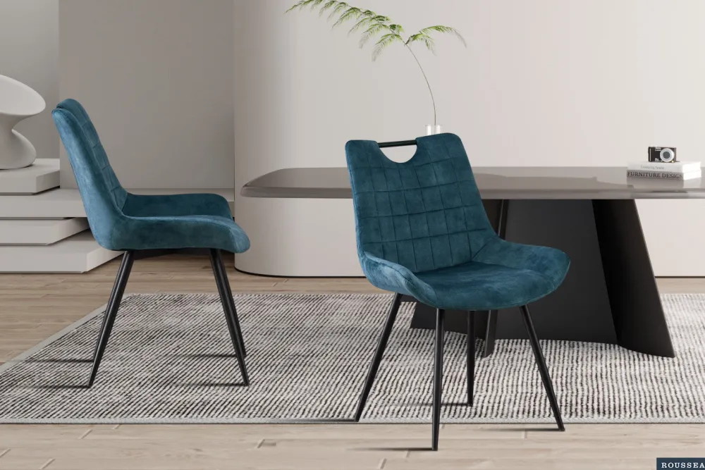 rousseau__stoel_nina_fluw_0-1.webp Rousseau - Stoel Nina Fluweel Petrol - 84x56x62.5 cm | Belga Meubelen Outlet