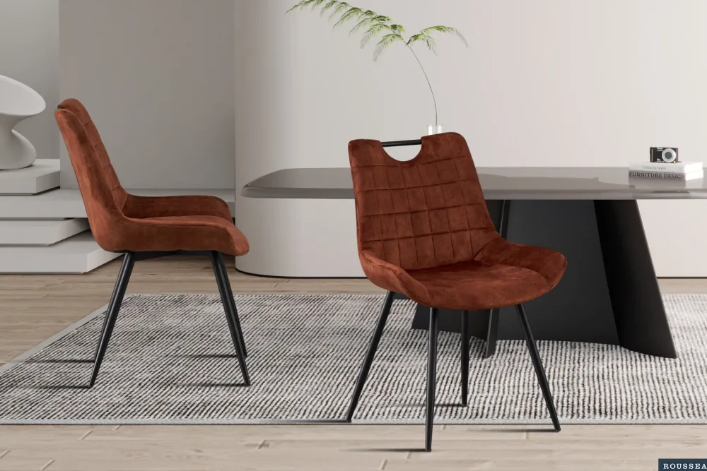 rousseau__stoel_nina_fluw_0.webp Rousseau - Stoel Nina Fluweel Roest - 84x56x62.5 cm | Belga Meubelen Outlet