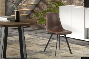 Rousseau - Stoel Oslo PU Bruin - 84x44x57 cm | Belga Meubelen Sale
